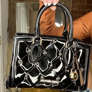 Shiny Black and Gold Michael Kors purse